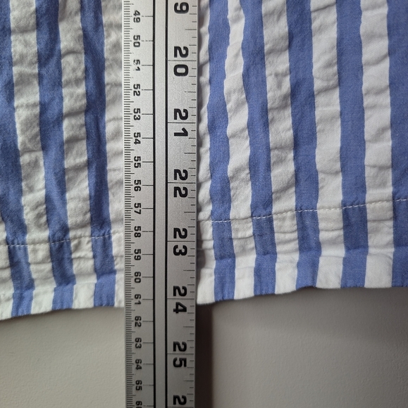 J Crew Crewcuts Girl 6 100% Cotton Blue White Striped Shift Dress Summer - Picture 7 of 7